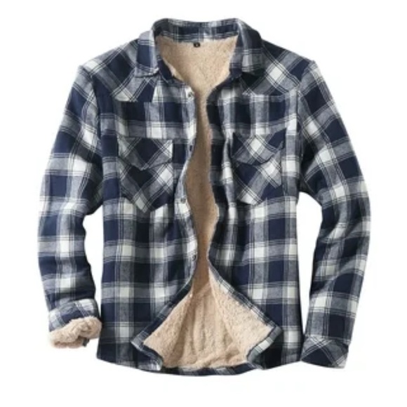 Anchorage expedition Blue Plaid Sherpa-Lined Jacket shacket sz small oversized - Picture 1 of 12